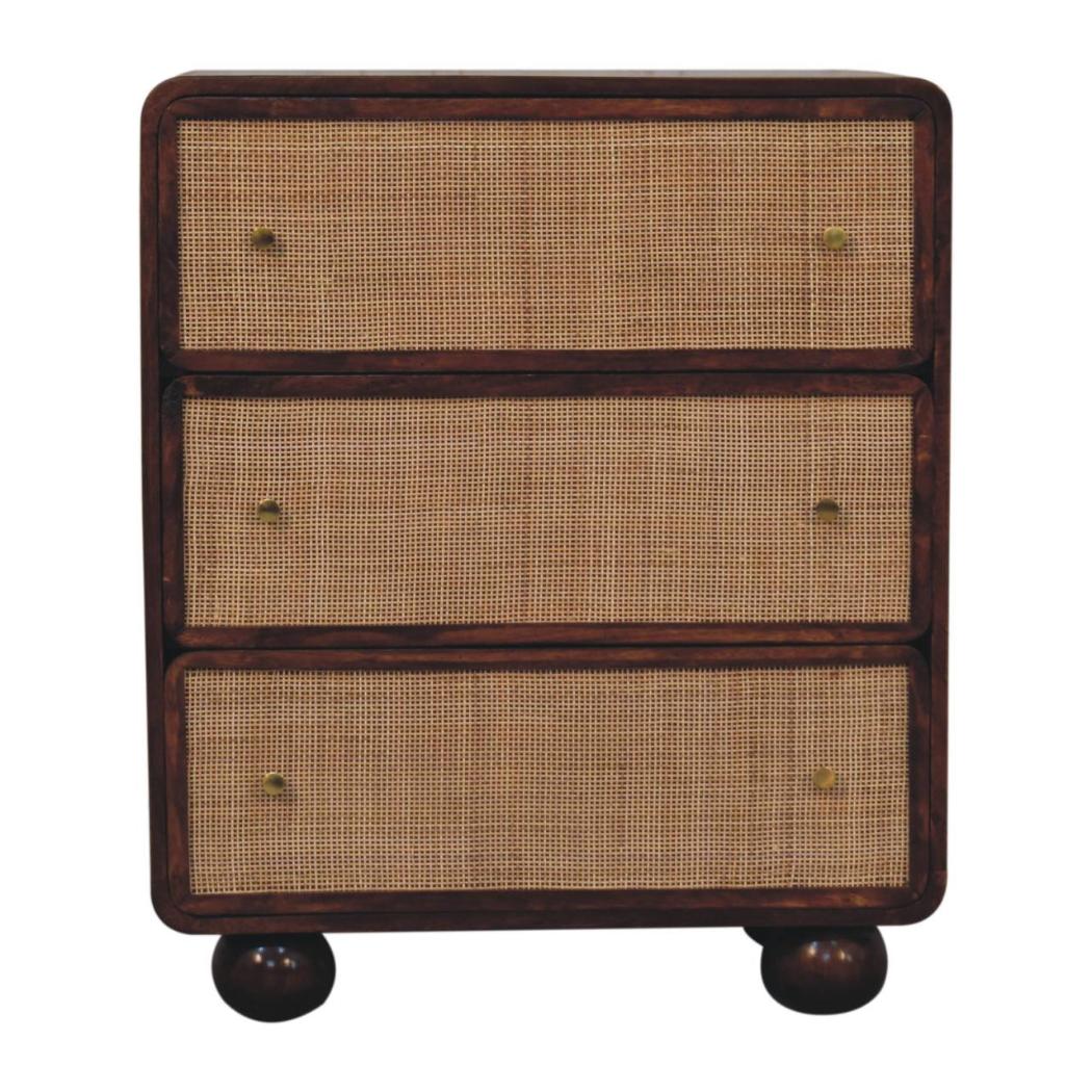 Woven Storage Chest | Chestnut Finish | Textured Design