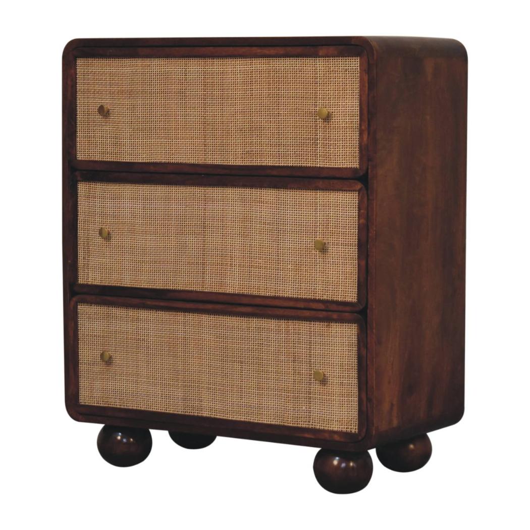Woven Storage Chest | Chestnut Finish | Textured Design