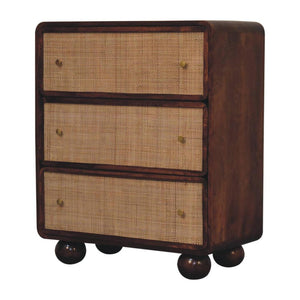 Woven Storage Chest | Chestnut Finish | Textured Design