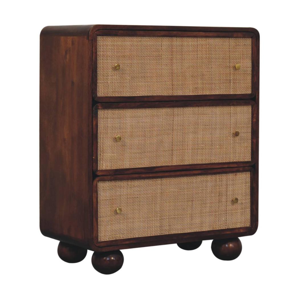 Woven Storage Chest | Chestnut Finish | Textured Design