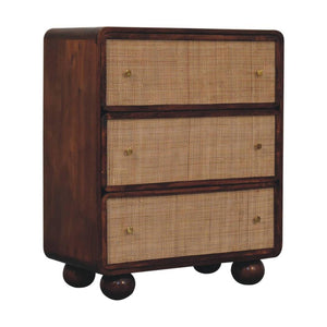 Woven Storage Chest | Chestnut Finish | Textured Design