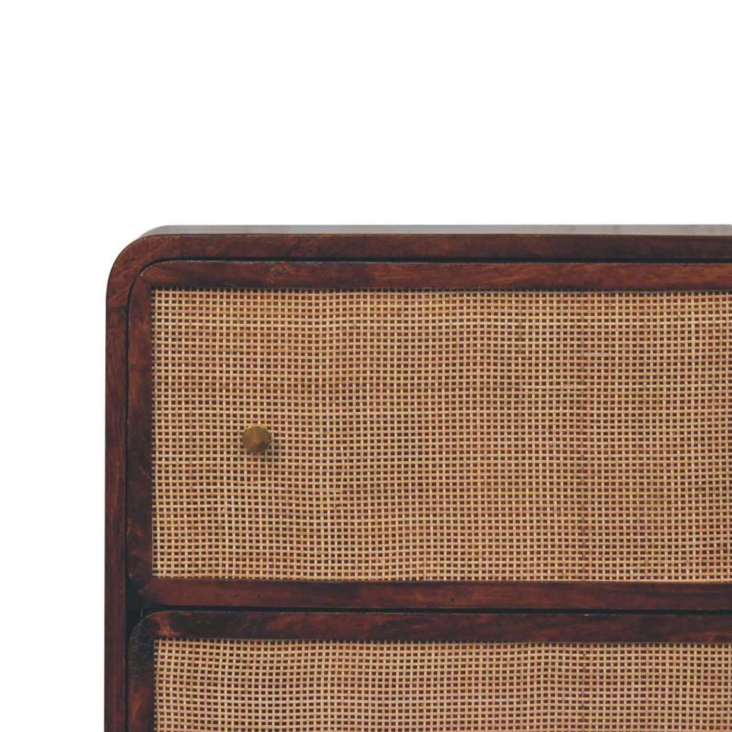Woven Storage Chest | Chestnut Finish | Textured Design