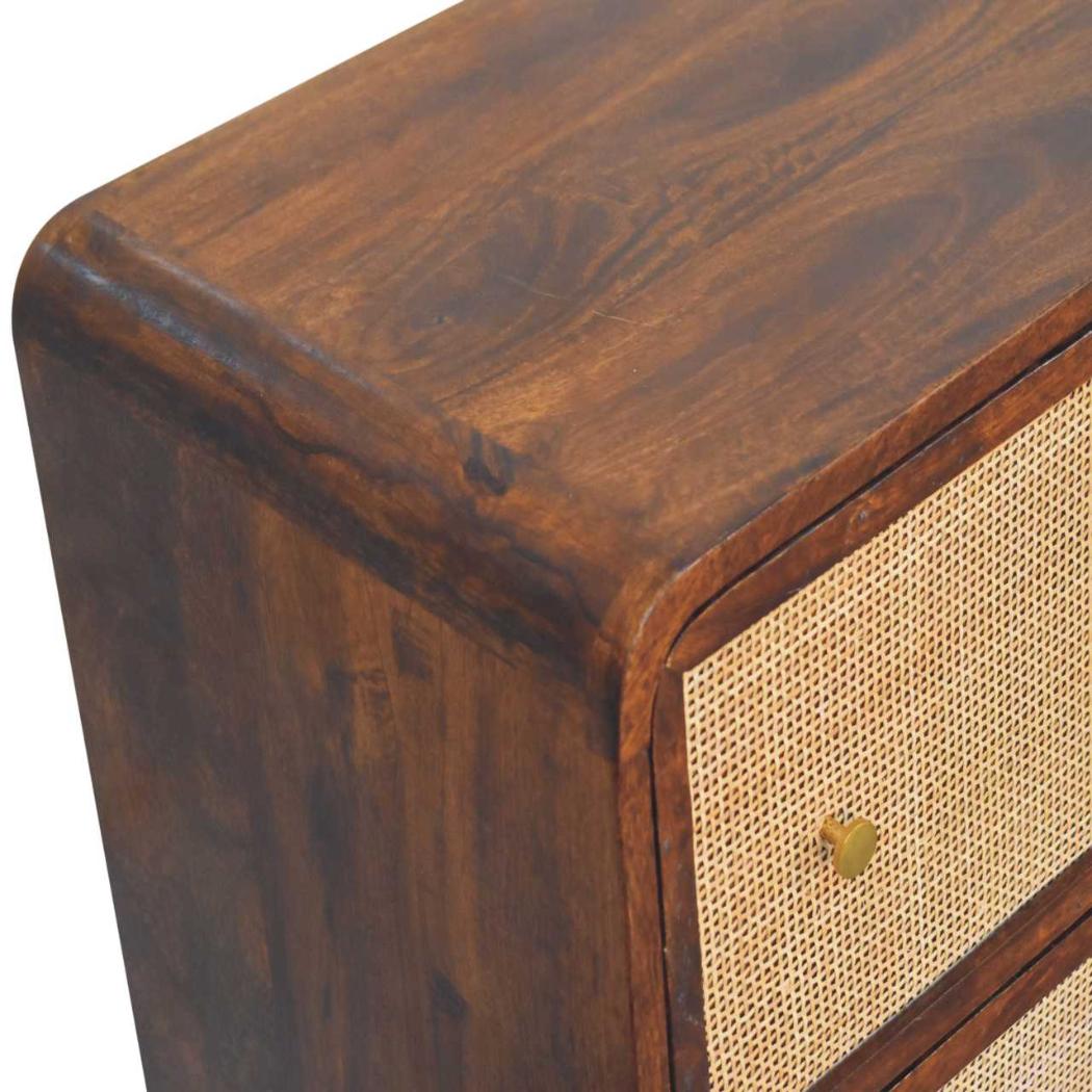 Woven Storage Chest | Chestnut Finish | Textured Design