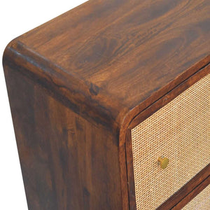 Woven Storage Chest | Chestnut Finish | Textured Design