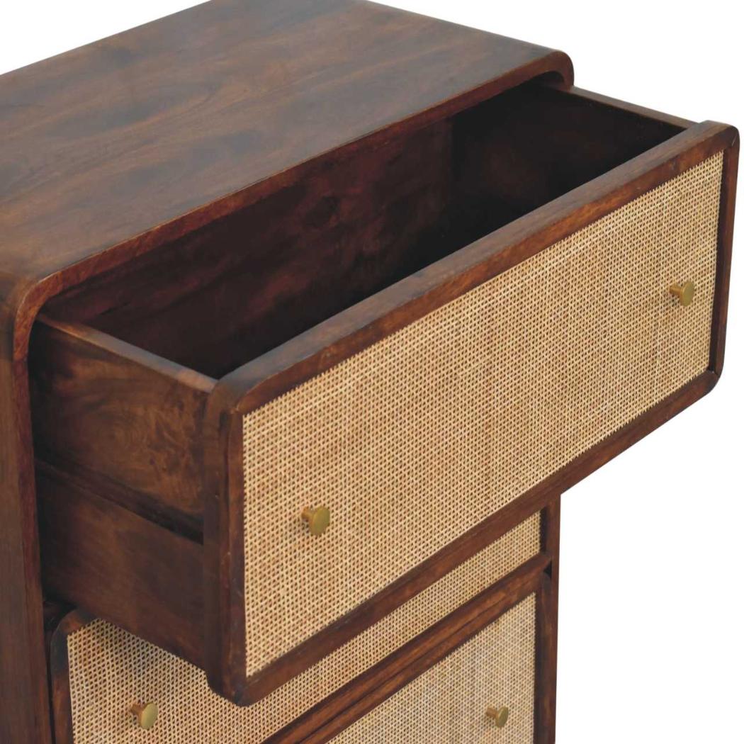 Woven Storage Chest | Chestnut Finish | Textured Design