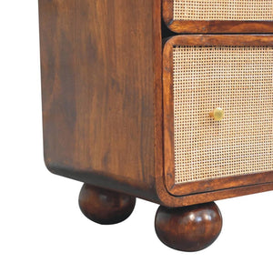 Woven Storage Chest | Chestnut Finish | Textured Design