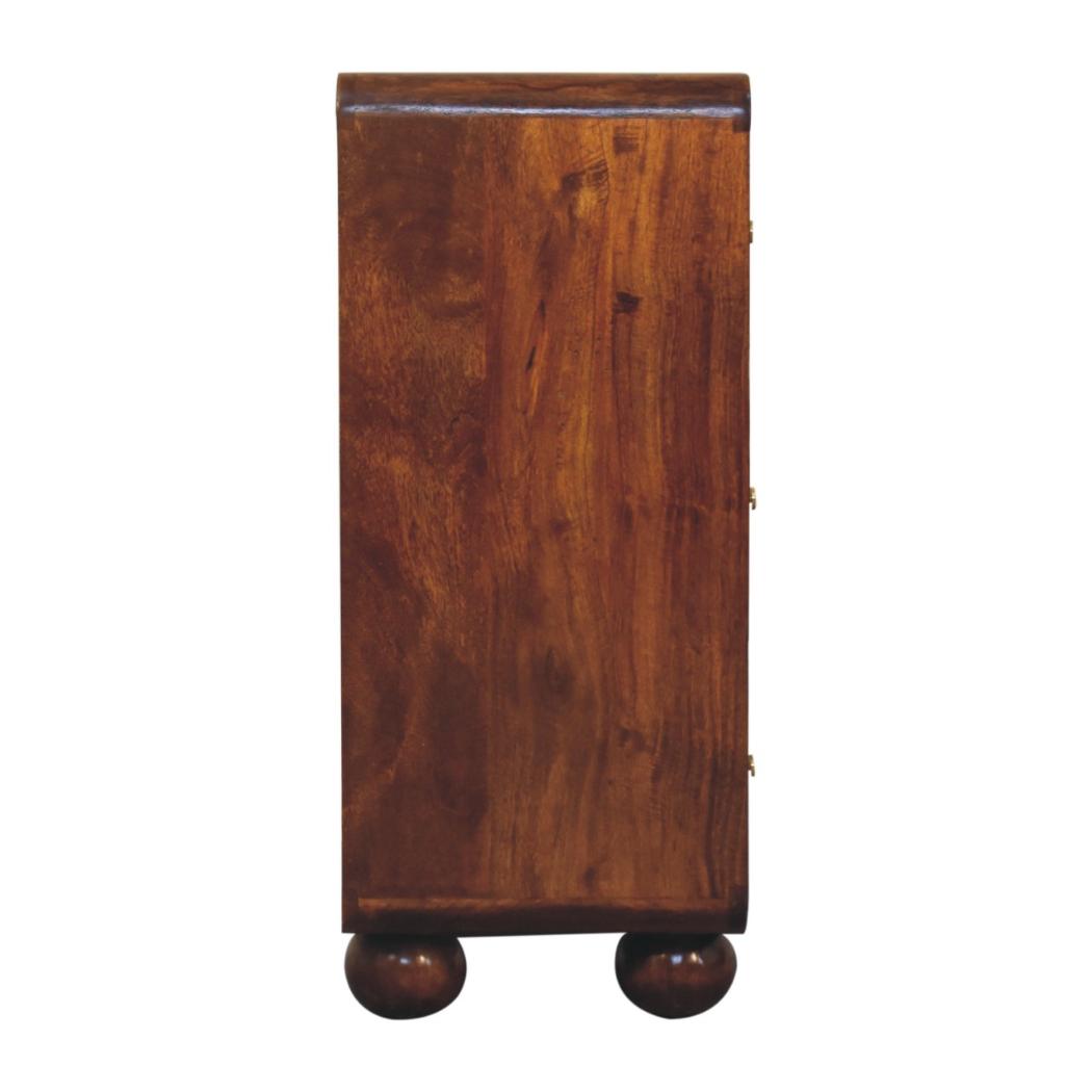 Woven Storage Chest | Chestnut Finish | Textured Design
