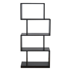 Zig Zag Display Unit | Solid Sheesham Wood | Chestnut Finish | 4 Shelf Open Bookcase