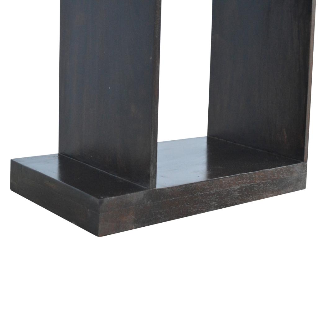 Zig Zag Display Unit | Solid Sheesham Wood | Chestnut Finish | 4 Shelf Open Bookcase