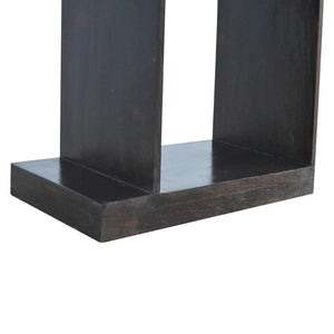 Zig Zag Display Unit | Solid Sheesham Wood | Chestnut Finish | 4 Shelf Open Bookcase