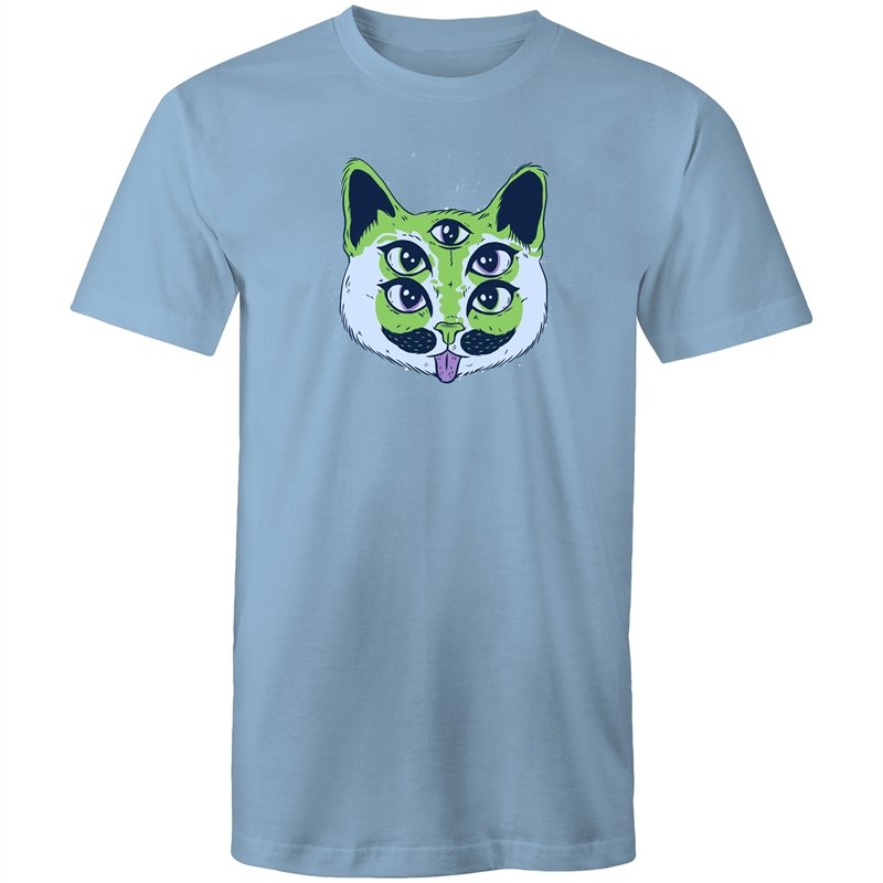 Men's Trippy Green Cat T-shirt