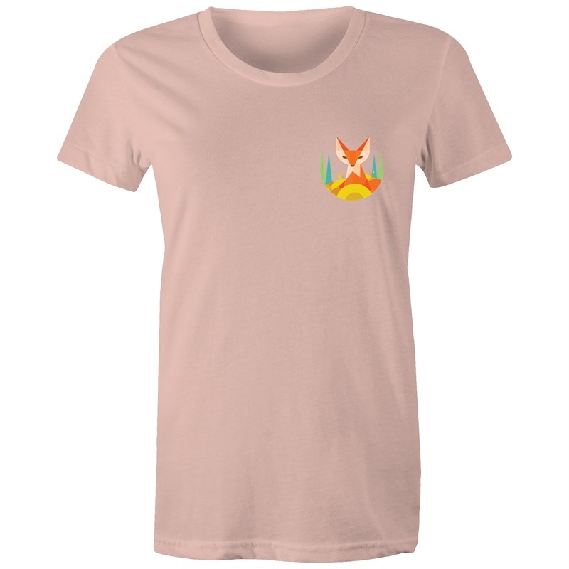 Women's Geometric Fox Pocket T-shirt