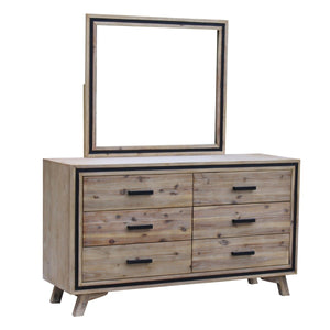 Solid Acacia Dresser With 6 Storage Drawers