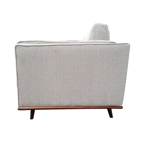 Modern Beige Fabric 3 Seater Sofa Lounge With Wooden Legs