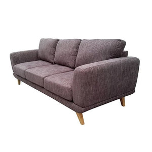 Brown Fabric 3 Seater Sofa Lounge With Solid Wooden Frame