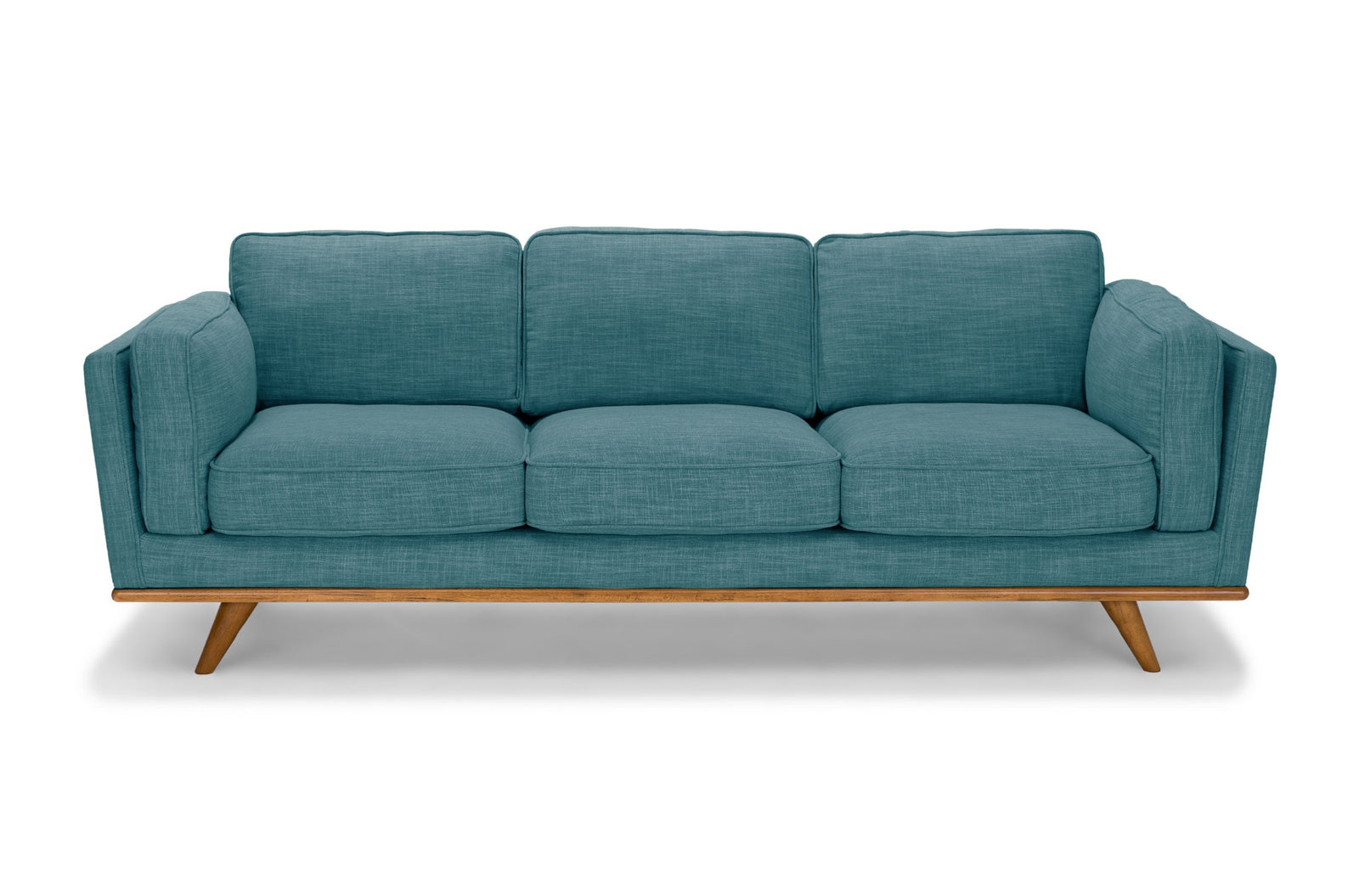Teal Fabric 3 Seater Sofa Lounge With Wooden Frame