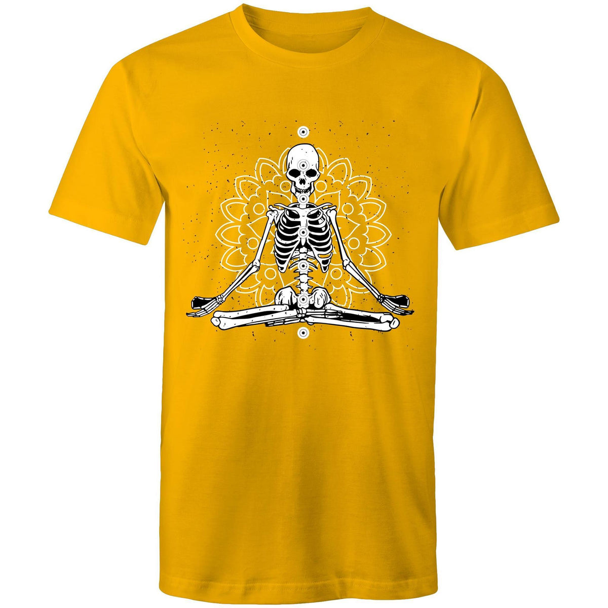 Men's Meditating Skeleton With Lotus Background T-shirt