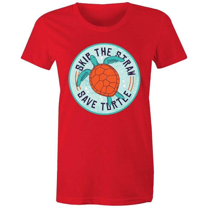 Women's Skip The Straw Save Turtles T-shirt