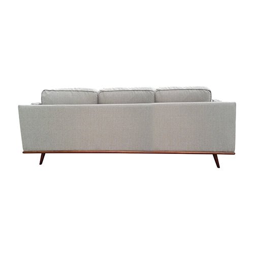 Modern Beige Fabric 3 Seater Sofa Lounge With Wooden Legs