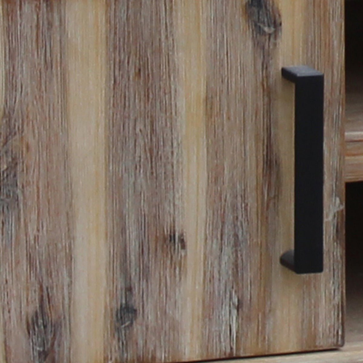 Solid Acacia Wood TV Cabinet With 2 Storage Drawers