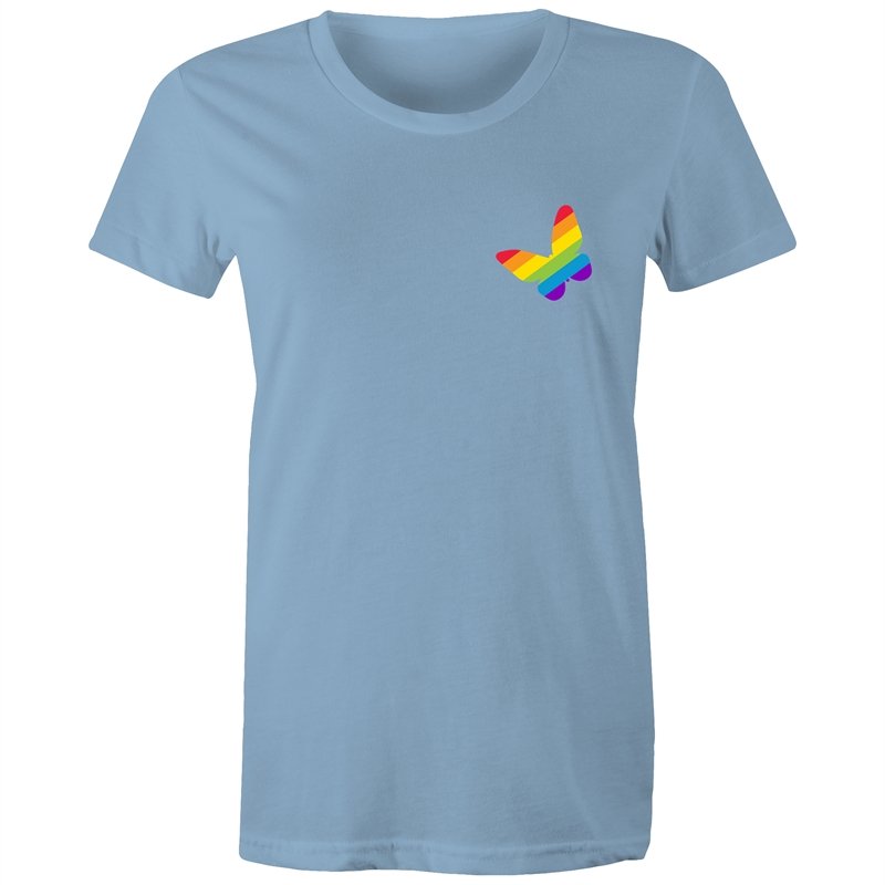 Women's Rainbow Butterfly Pocket T-shirt