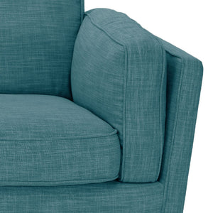 Teal Fabric 3 Seater Sofa Lounge With Wooden Frame