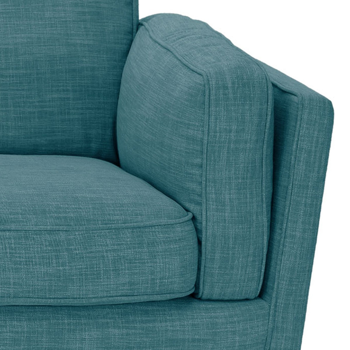 Teal Fabric 3 Seater Sofa Lounge With Wooden Frame