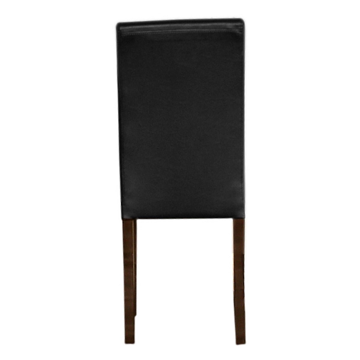 2PCS - Wooden Frame Black Leatherette Dining Chairs with Solid Pine Legs