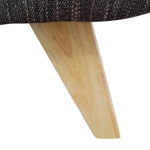 Brown 2 Seater Fabric Sofa Lounge With Wooden Legs