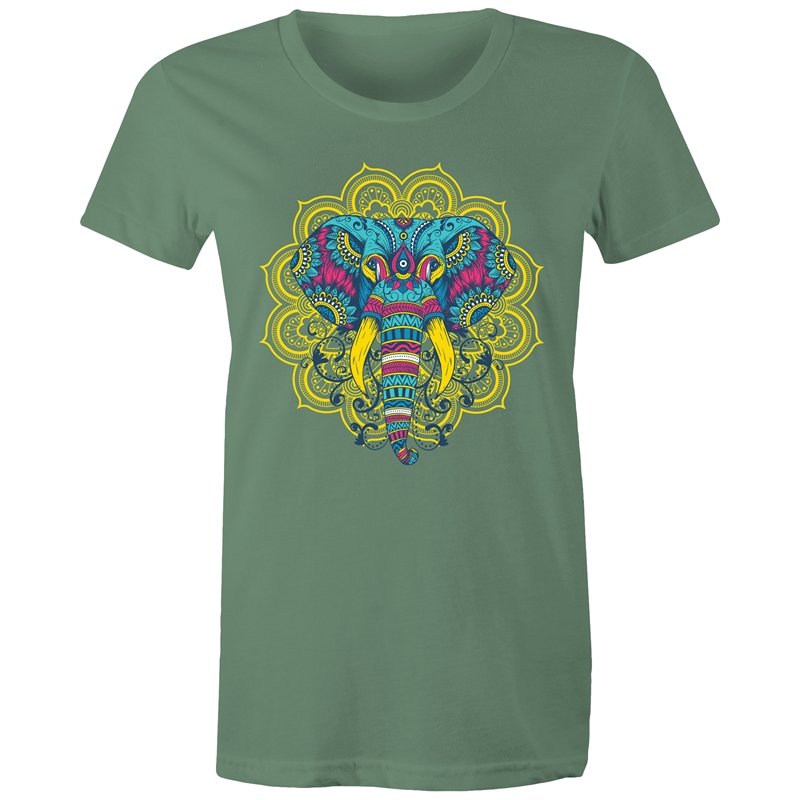 Women's Mandala Elephant T-shirt - The Hippie House