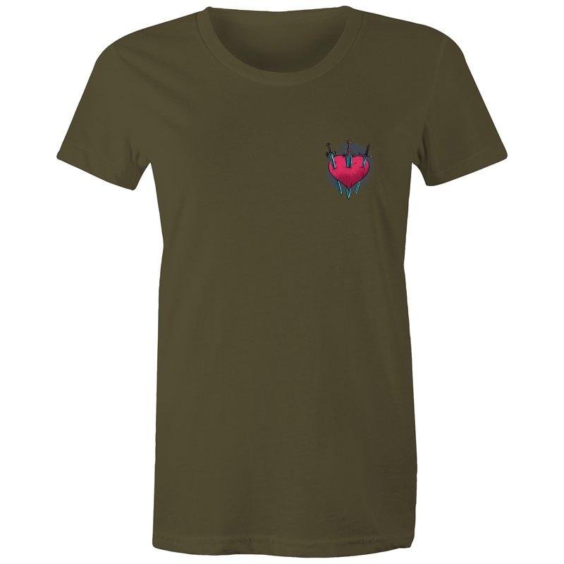 Women's Heart Swords Pocket T-shirt