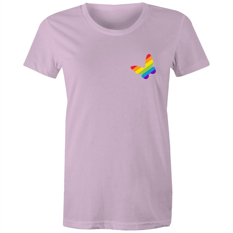Women's Rainbow Butterfly Pocket T-shirt