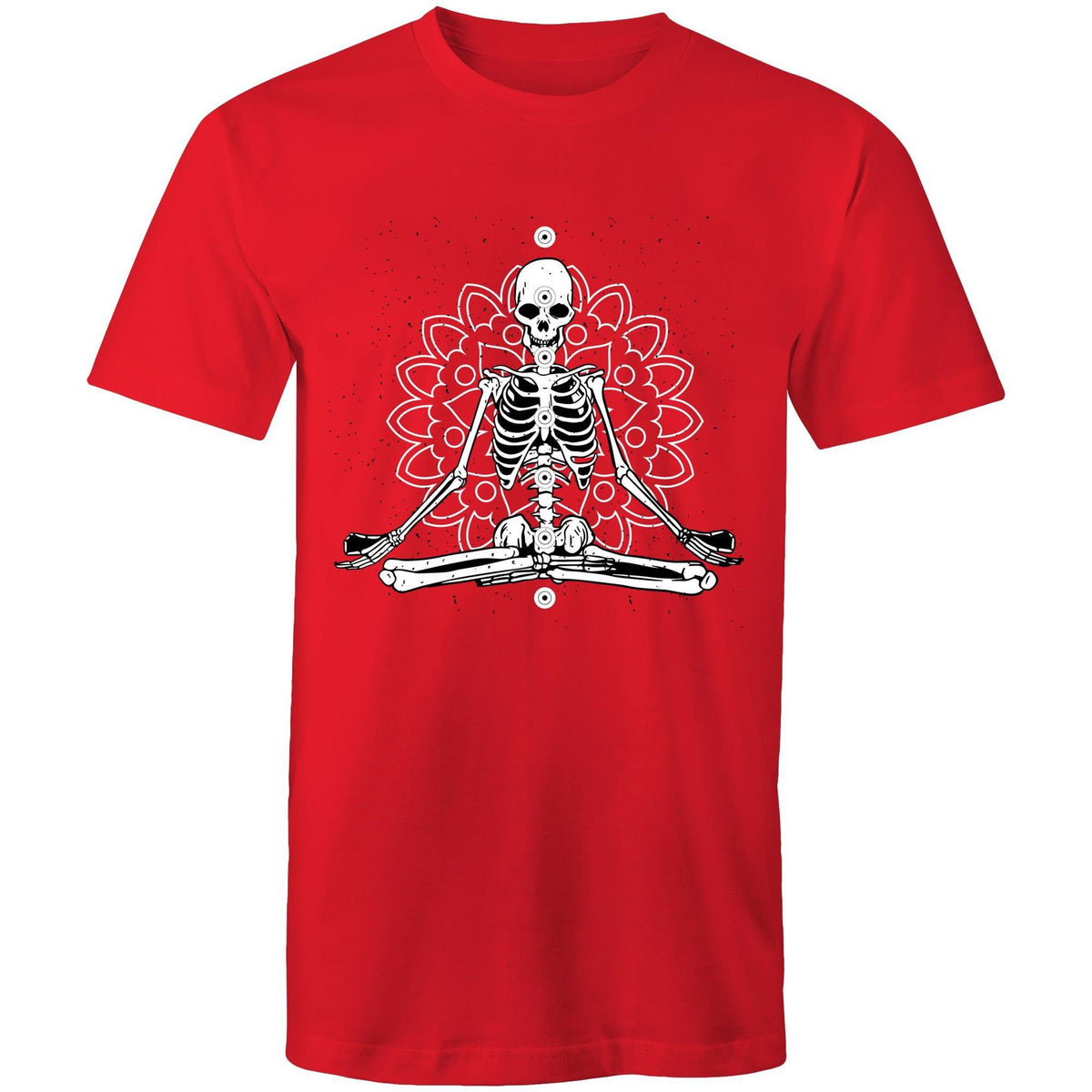Men's Meditating Skeleton With Lotus Background T-shirt