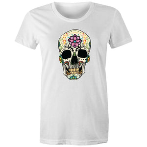 Women's Flower Sugar Skull T-shirt