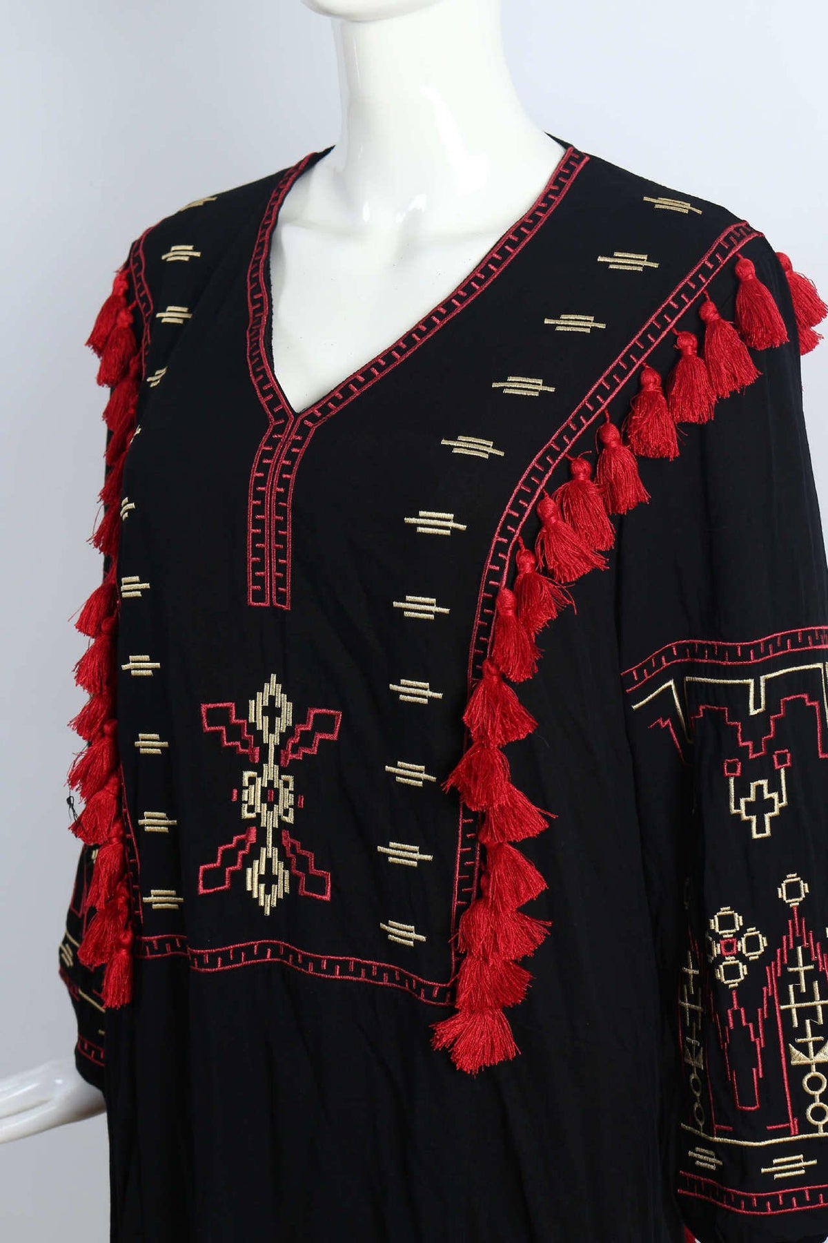 Vintage Gypsy Styled Boho Top | Long Sleeves + Tassels | S-XL