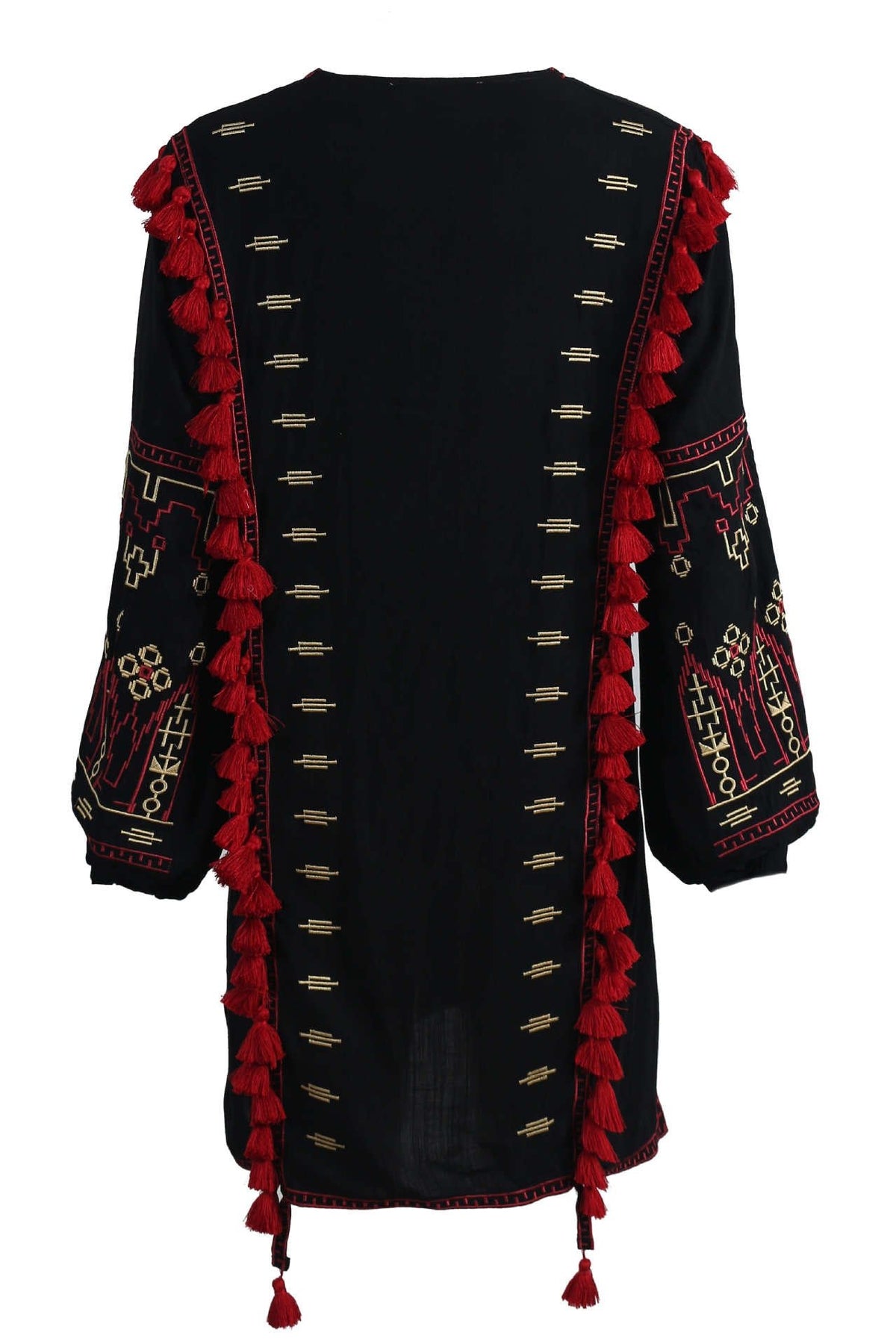Vintage Gypsy Styled Boho Top | Long Sleeves + Tassels | S-XL