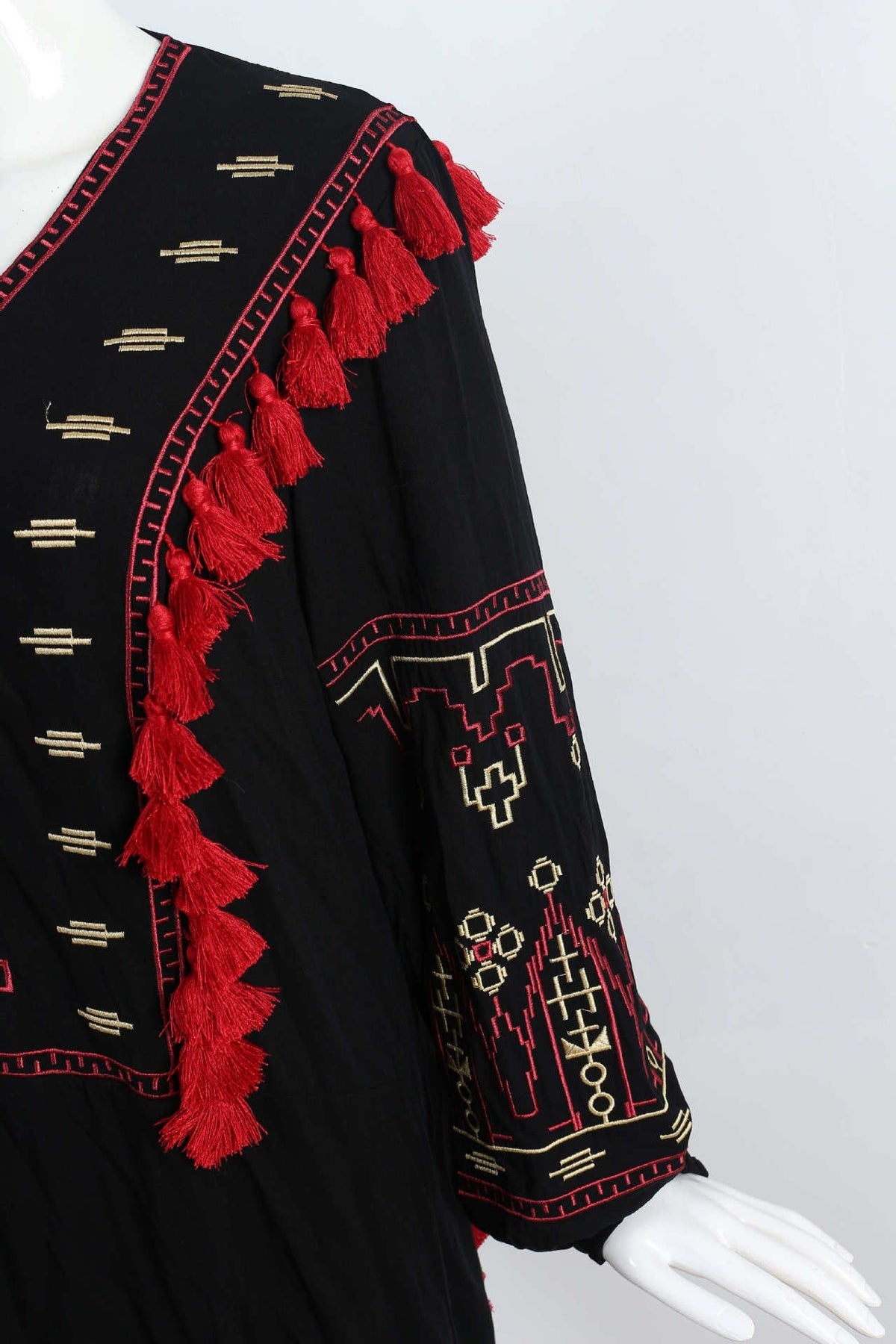 Vintage Gypsy Styled Boho Top | Long Sleeves + Tassels | S-XL