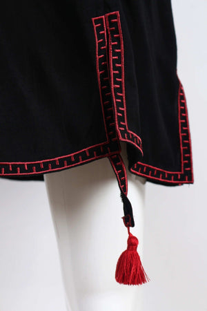 Vintage Gypsy Styled Boho Top | Long Sleeves + Tassels | S-XL