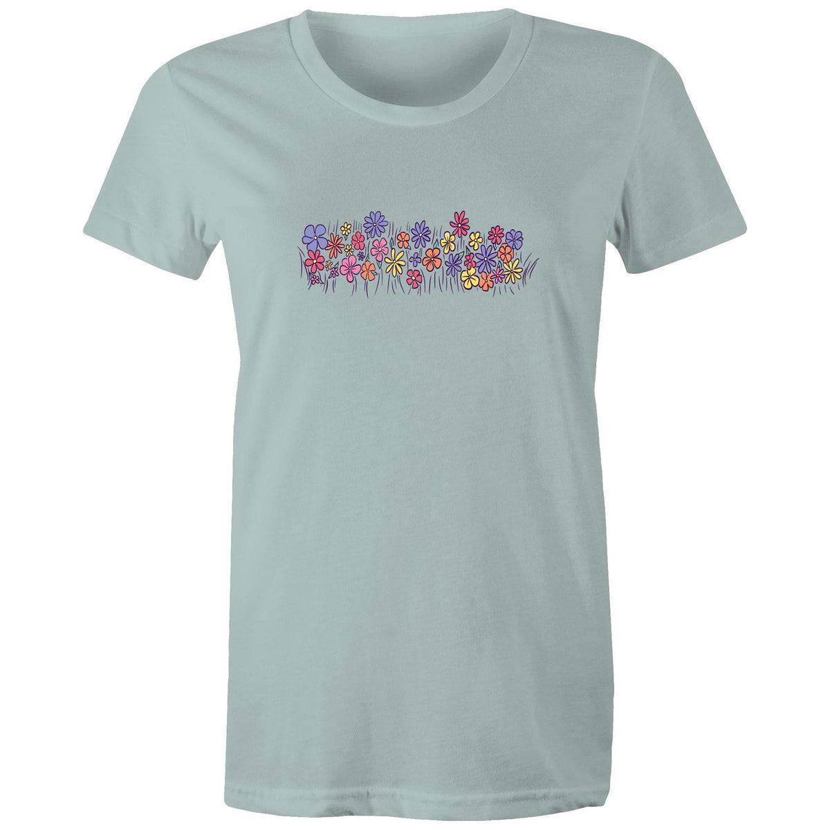 Women's Colourful Flower Field T-shirt