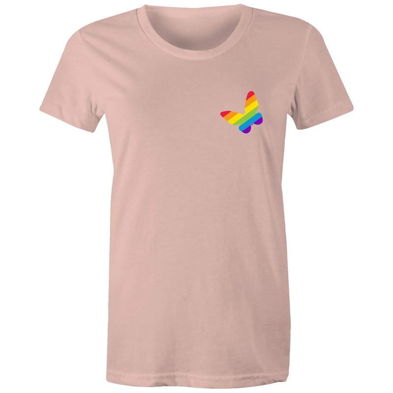 Women's Rainbow Butterfly Pocket T-shirt