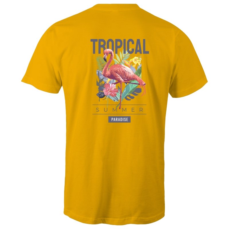 Men's Summer T-shirt With Back Flamingo Print