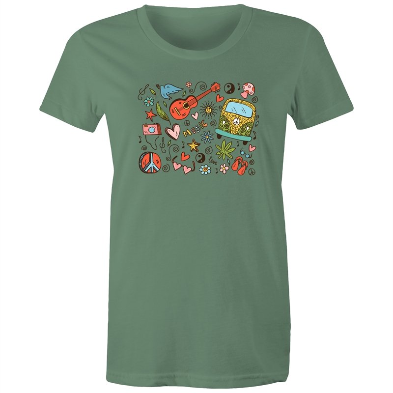 Women's Hippie Designed T-shirt