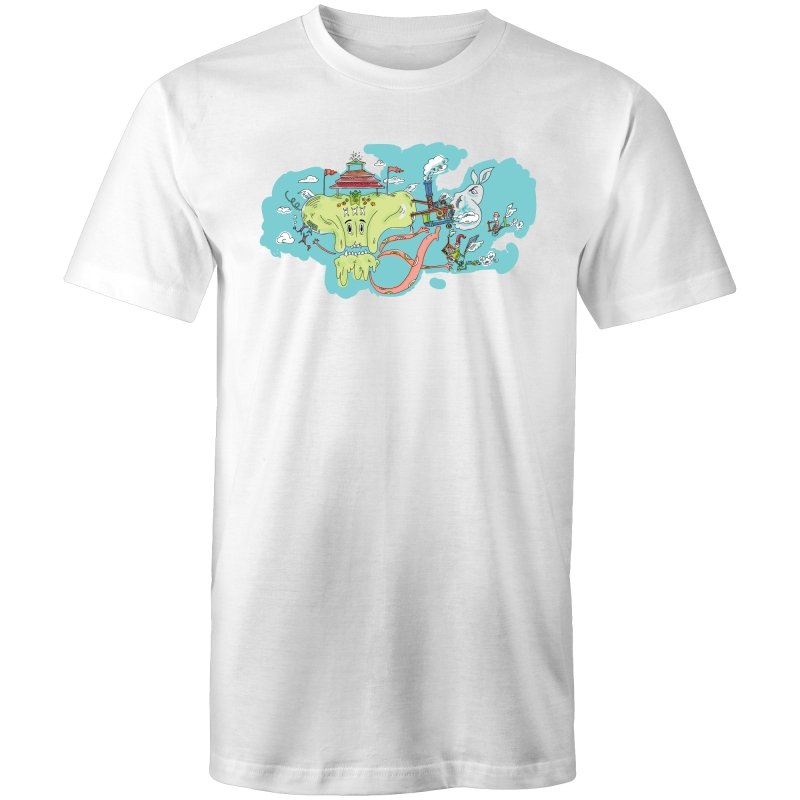 Men's Green God Illustration T-shirt