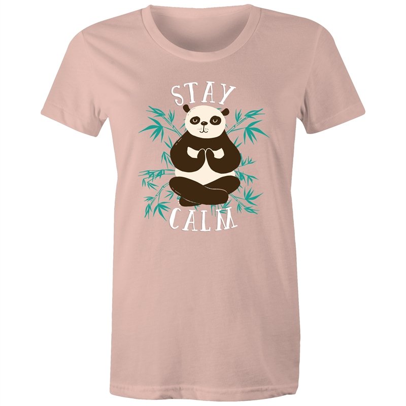 Women's Yoga Stay Calm Panda T-shirt