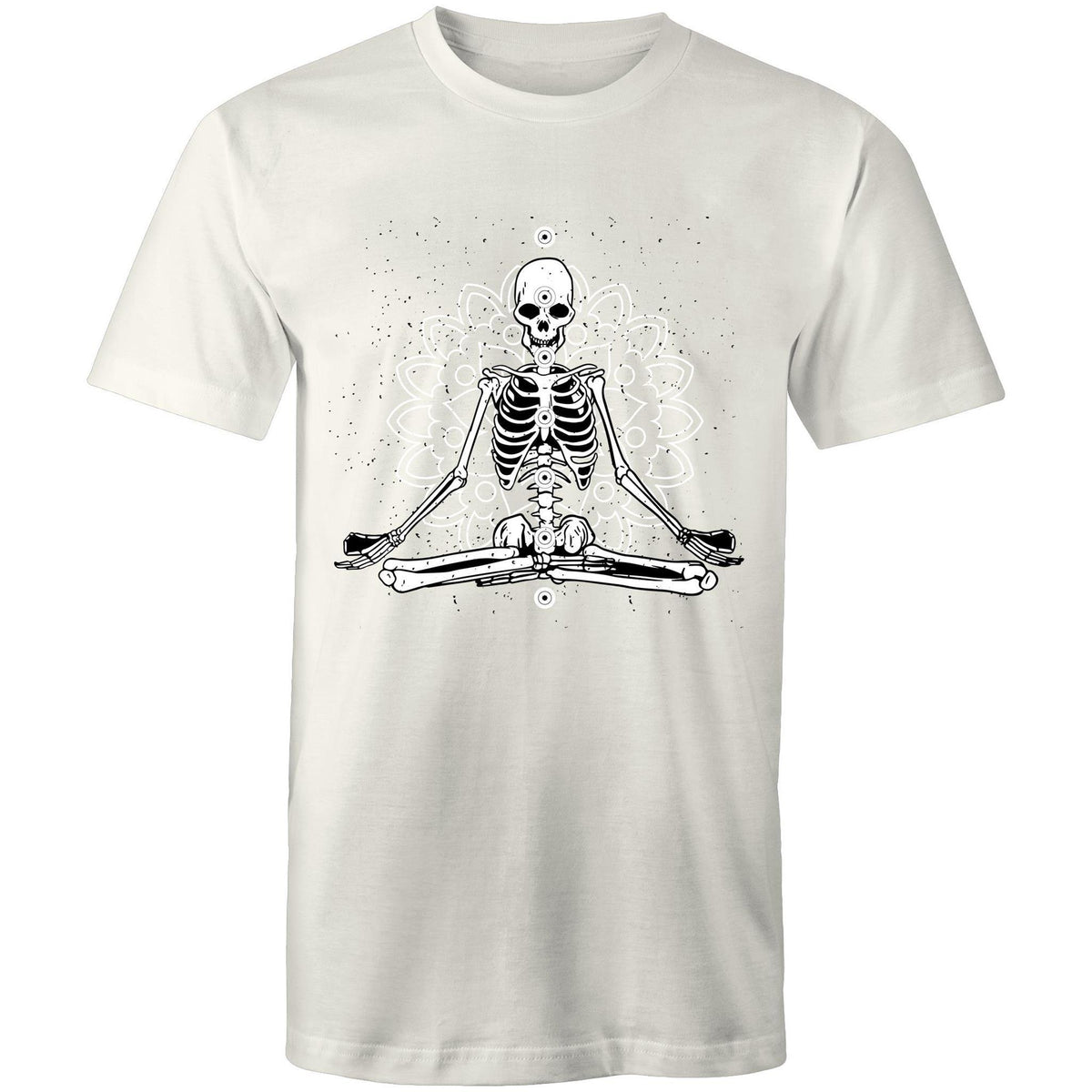 Men's Meditating Skeleton With Lotus Background T-shirt