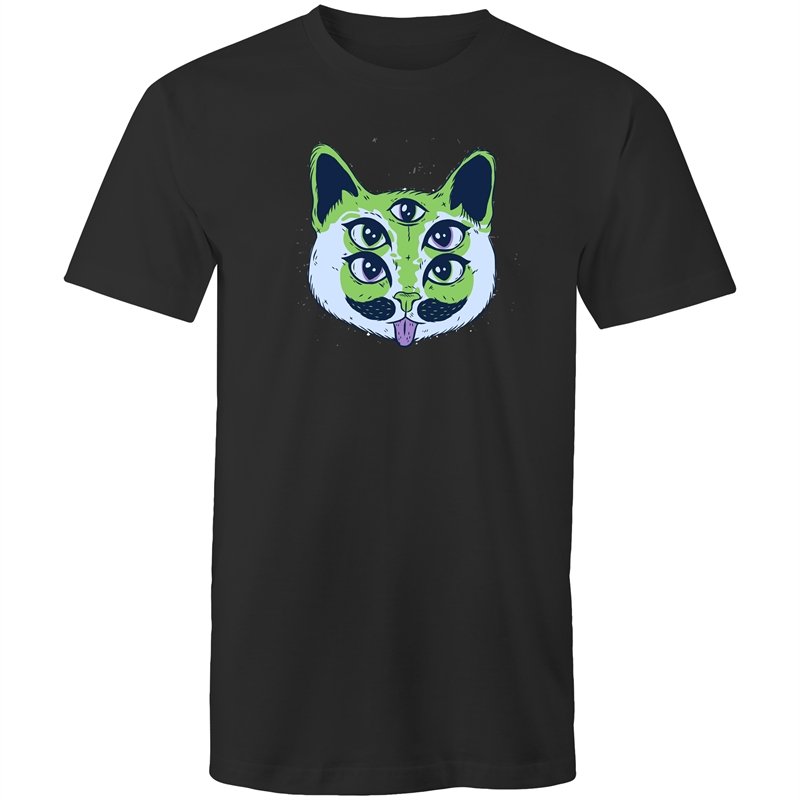 Men's Trippy Green Cat T-shirt