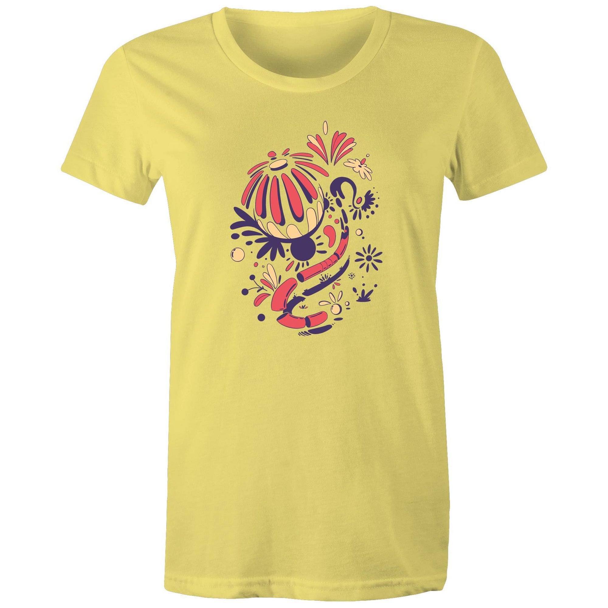 Women's Abstract Flower Art T-shirt