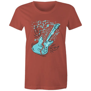 Women's Aqua Guitar T-shirt