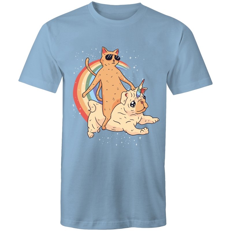 Men's Funny Cat Riding Unicorn T-shirt