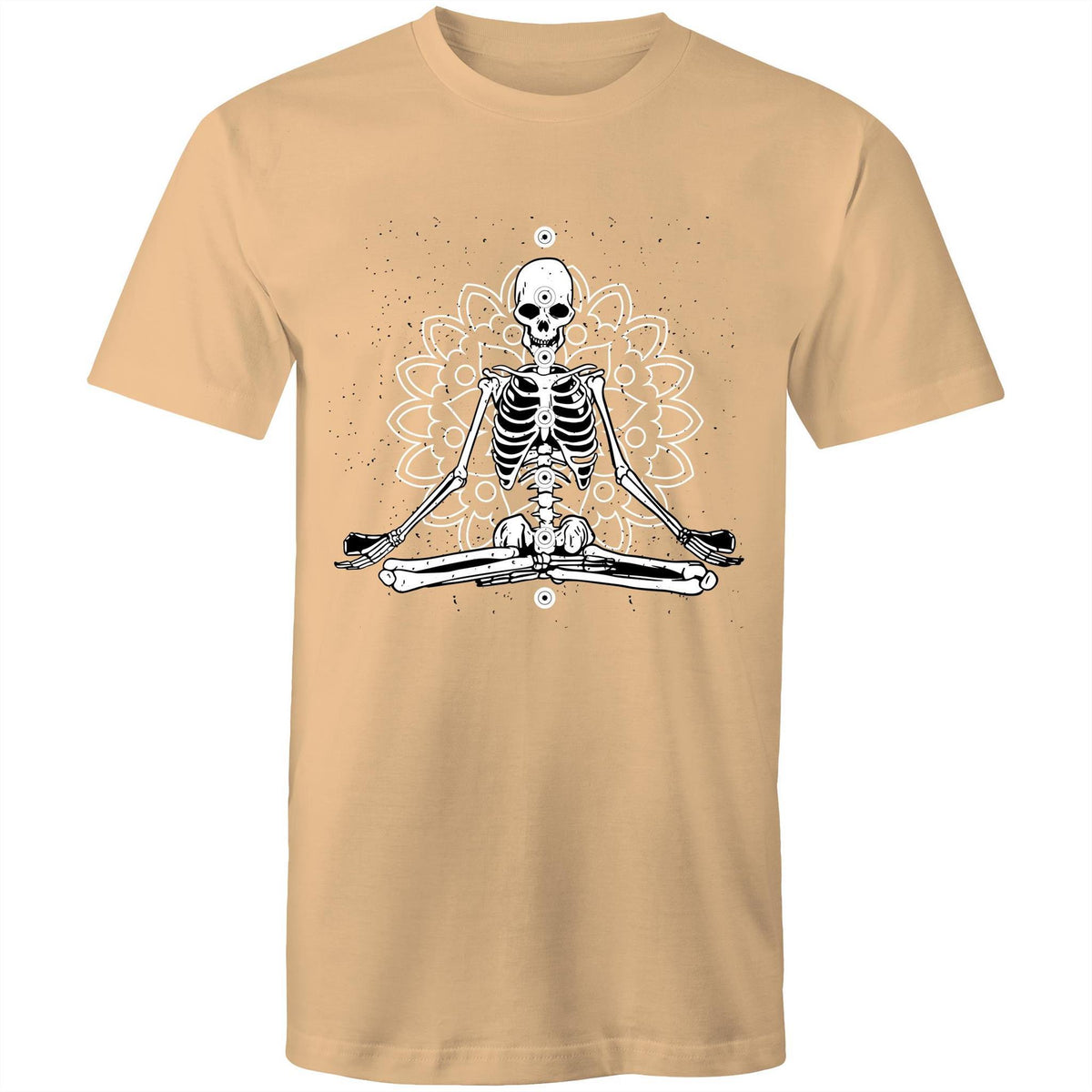 Men's Meditating Skeleton With Lotus Background T-shirt